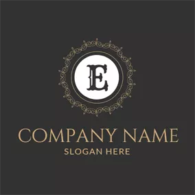 デコレーションロゴ Classic Black Letter E logo design