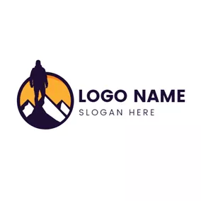 Adventurer Logo Climber and Mountain Icon logo design
