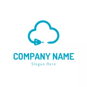 Schlange Logo Cloud and Snake Icon logo design