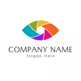 Photography Logo Colorful and Eye Shaped Lens logo design