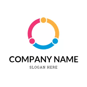 Connected Logo Colorful Conjoint Round logo design