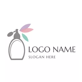 ファッションブランドロゴ Colorful Decoration and Gray Perfume Bottle logo design