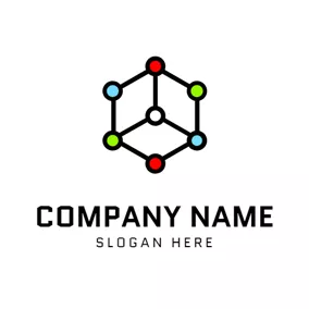 Connect Logo Colorful Dot and Blockchain logo design