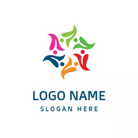 蕾のロゴ Colorful Lily Blossom logo design