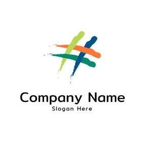 Art Logo Colorful Paint and Hashtag logo design