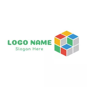 立方體Logo Colorful Rubik Cube logo design