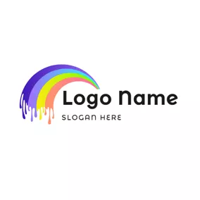 虹ロゴ Colorful Slime Shape logo design