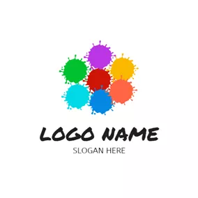 塗鴉 Logo Colorful Splatter Paint logo design
