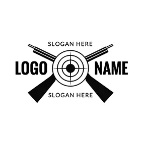Gangster Logo Cross Guns and Target logo design