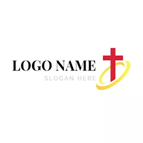 血のロゴ Cross Twirl and Halo logo design