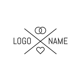Bridal Logo Crossed Line and Linked Ring logo design