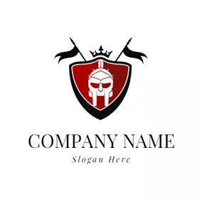 Fighting Logo Crown and Imperatorial Warrior Badge logo design