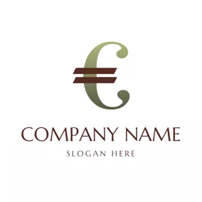 Financial Logo Curly Gradient Euro Symbol logo design