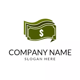 Advertising Logo Dark Green Paper Money logo design