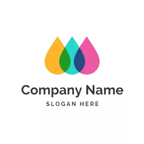Colorful Logo Drop Shape and Colorful Paint logo design