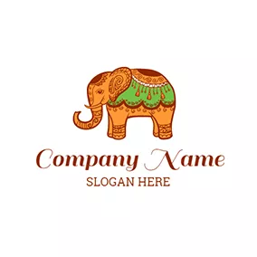 Fancy Logo Elephant and Thai Style Pattern logo design