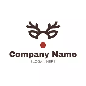 Holiday & Special Occasion Logo Elk Horn and Simple Mask logo design