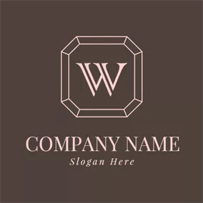 Shape Logo Encircled Maroon Letter W logo design