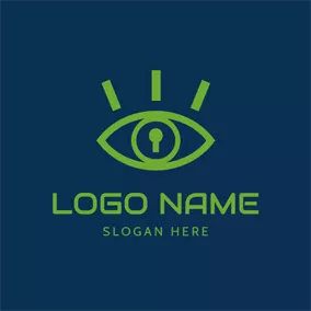 Eye Logo Eye and Keyhole Icon logo design