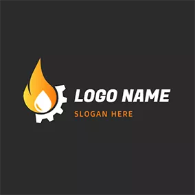オイル　ロゴ Flame Gear and Oil Exploitation logo design