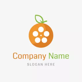 Dotted Logo Flat Orange and Photography logo design