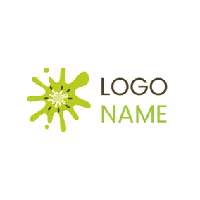 Art Logo Flower Shape and Kiwi Juice logo design