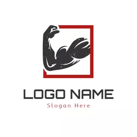 Logotipo De Gimnasio Frame and Strong Arm logo design