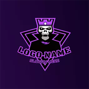 Gangster Logo Gaming Skull Crown Cloak Evil logo design