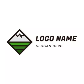 Adventurer Logo Geometrical Grassland and Mountain logo design