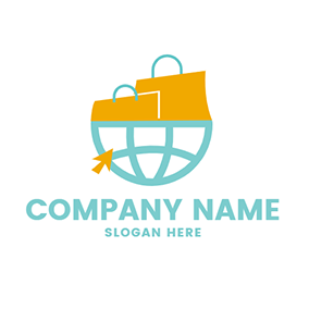 Logótipo De Compras Global Bag Online Shopping logo design
