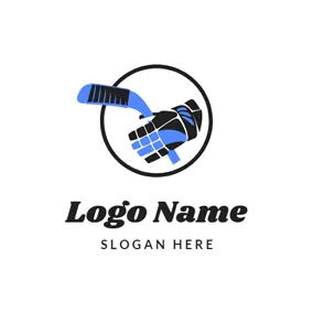 Logótipo Hóquei Glove and Hockey Stick logo design