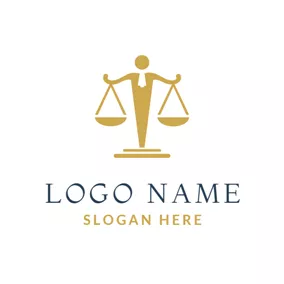 Logotipo De Defensor Golden Scale and Judge logo design