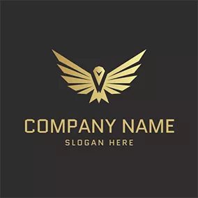 Metal Logo Golden Wings Symbol Osprey logo design