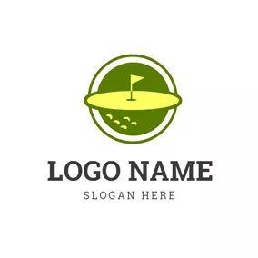 Logótipo Golfe Golf Flag and Golf Course logo design
