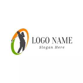 Logótipo Golfe Golf Player and Golf Clubs logo design