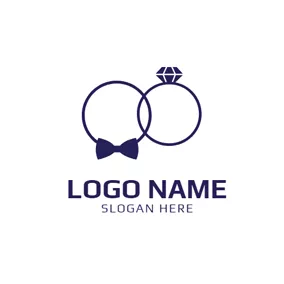 活動Logo Gorgeous Purple Couple Rings logo design