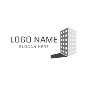 Logótipo De Propriedade Gray and White Mansion logo design