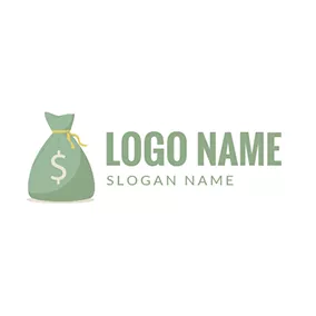 Bill Logo Green Bag and Dollar Sign logo design