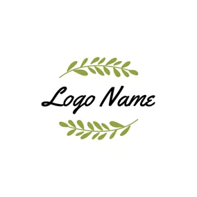 Bridal Logo Green Branches and Leaves logo design