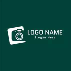 カムのロゴ Green Camera and Photography logo design