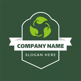 全球變暖logo Green Leaf and Shield logo design