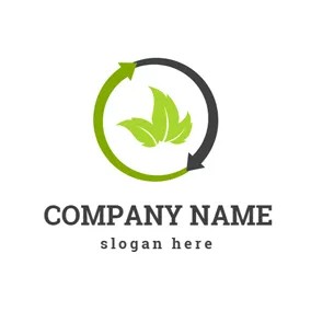 Logotipo De Reciclaje Green Leaves Recycling logo design