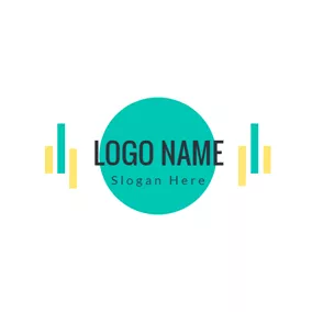 Advertising Logo Green Rectangle and Circle logo design