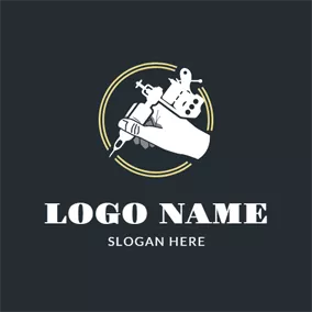 Logótipo Tatuagem Hand and Tattoo Machine logo design