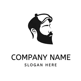 Facial Logo Hat Beard Profile Male logo design