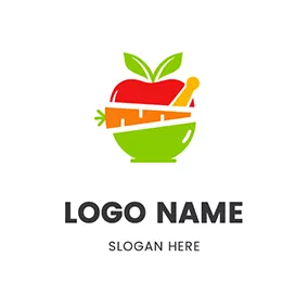 ニンジンのロゴ Healthy Food logo design