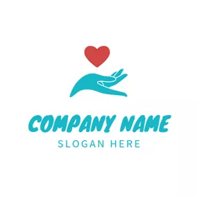 血のロゴ Heart and Hand Baby Care logo design