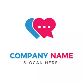 Facebook Logo Heart Message logo design