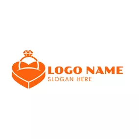 Logotipo De Caja Heart Shape Box and Ring logo design
