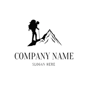 冒険　ロゴ High Mountain and Black Mountain logo design